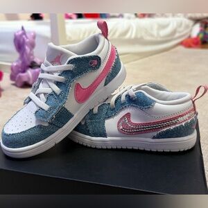 Kids Stylish Pink and Blue Sneakers